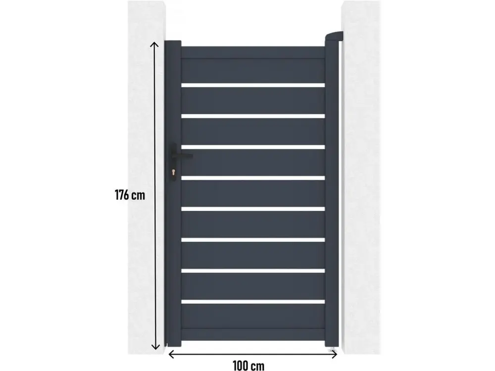 Transformateur de Portillon en aluminium "Bastien" - 100 x 176 cm - Anthracite