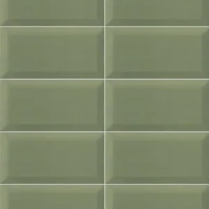Bissel Green Olive 10x20 - Carrelage mural vert brillant style Metro