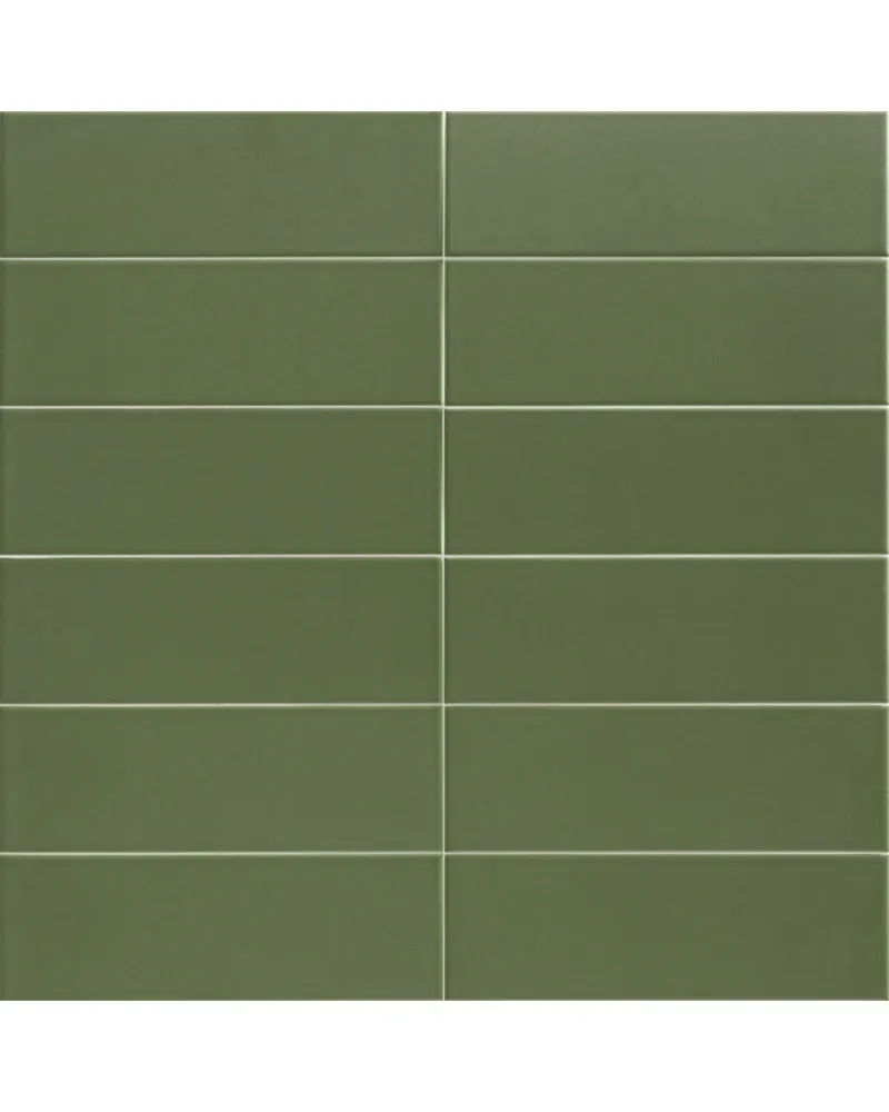 Brique de Jungle Olive 10x30 - Carrelage mural vert olive mat