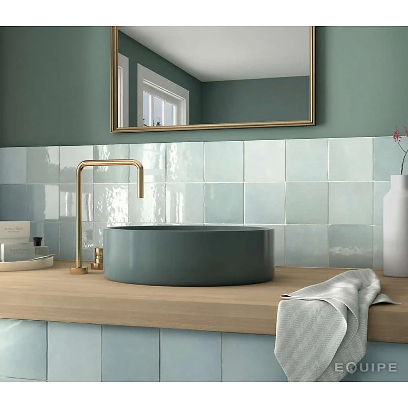 Carrelage mur effet zellige bejmat bleu 13,2x13,2 cm ARTISANAL AQUA(vendu par boite de 1m2)