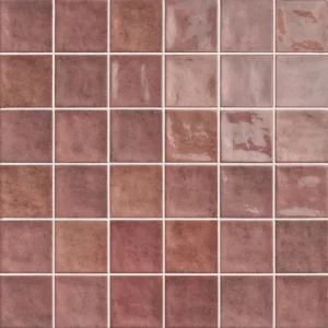 Chaouen Carmine 20x20 - Carrelage mural rouge brillant style Zellige