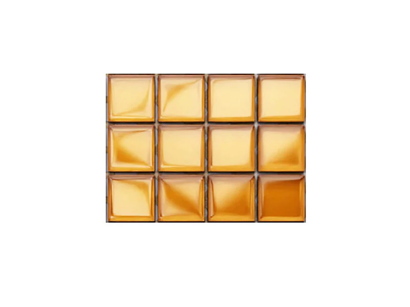 Mosaïque en verre sur filet pour salle de bain ou cuisine 30 cm x 30 cm - Caramel