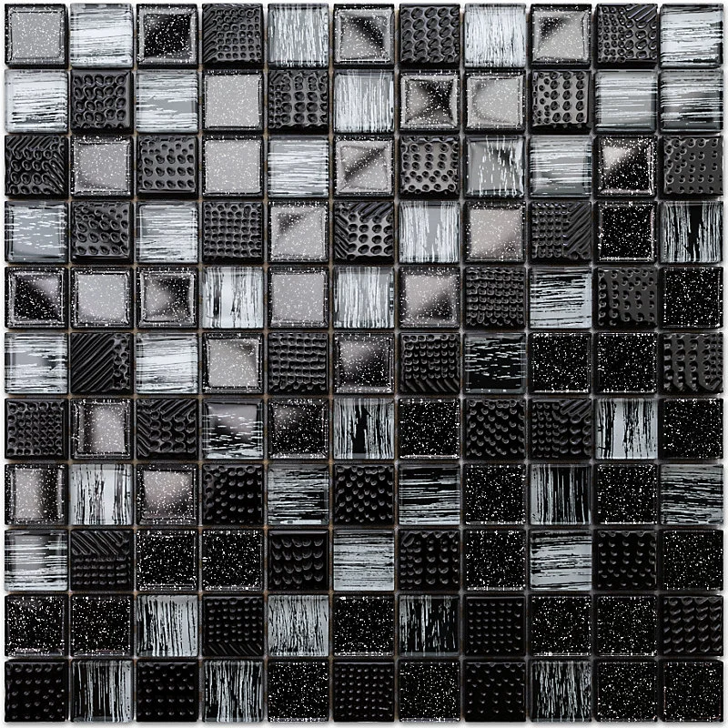 Mosaïque en verre sur filet pour salle de bain ou cuisine 30 cm x 30 cm - Extraterrestrial
