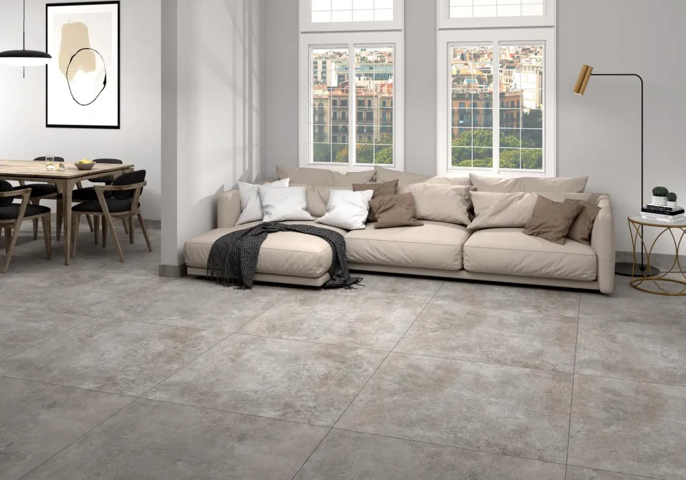 Tuile de céramique porcelaine - Collection ARGILE disponible en 2 tailles, 4 couleurs et 1 finition.