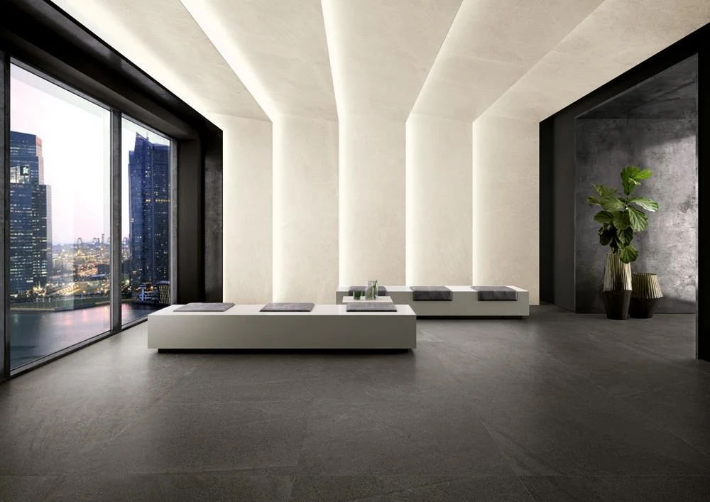 Tuile de céramique porcelaine - Collection Limestone disponible en 1 taille, 4 couleurs et 1 finition.