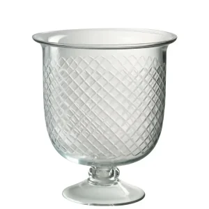 Vase à carreaux en verre cristallin 30x30x31 cm