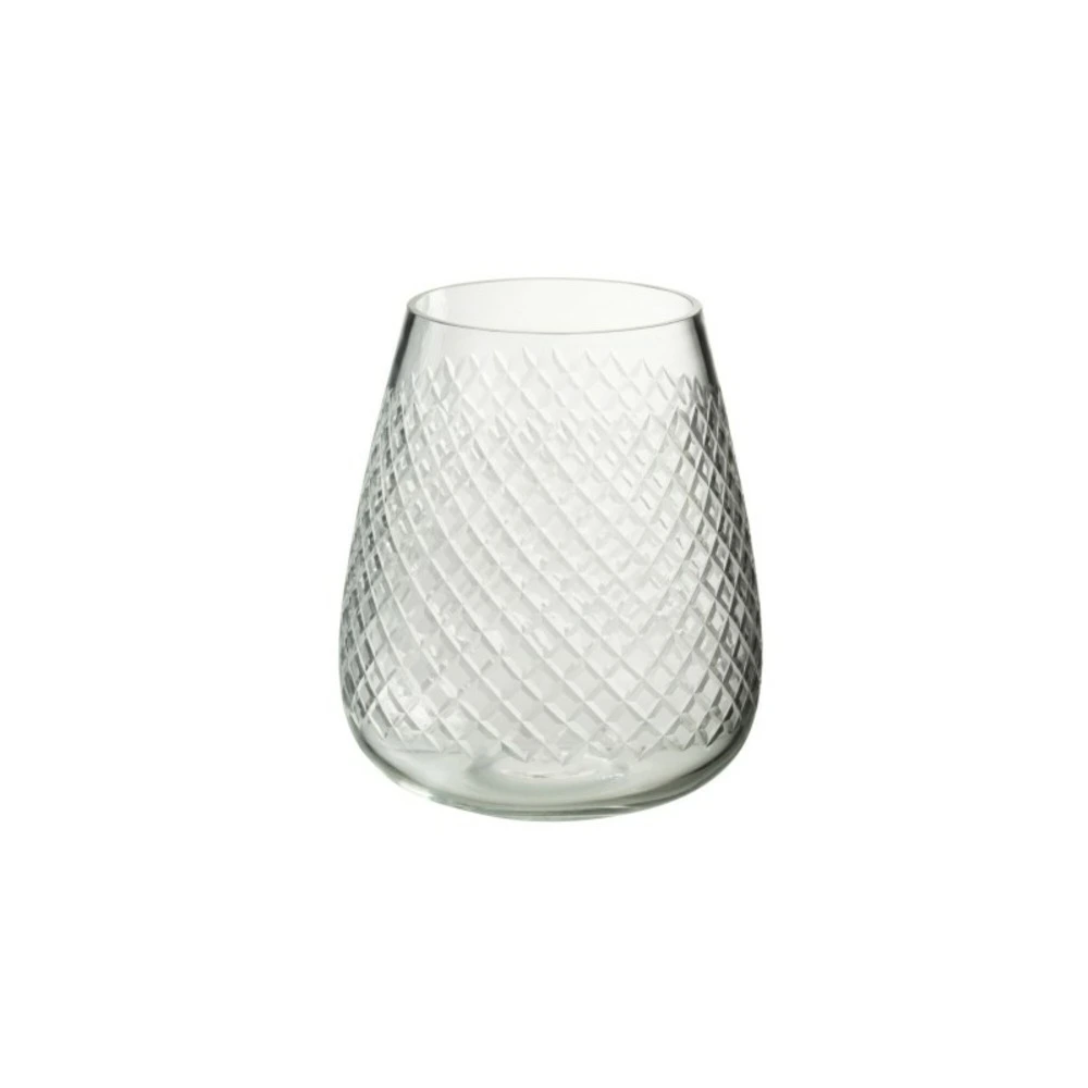 Vase à carreaux en verre voir à travers 18x18x25 cm