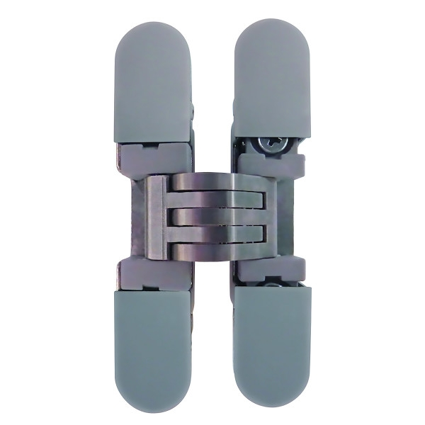 Charnière invisible noir à entailler K610020 - 72 x 35,8 mm - chromé satiné - KRONA KOBLENZ pour assemblage de meubles