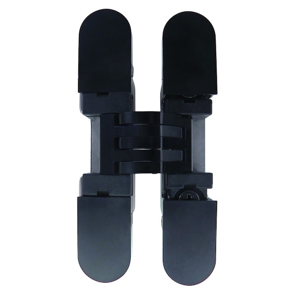 Charnière invisible noir à entailler K610020 - 72 x 35,8 mm - chromé satiné - KRONA KOBLENZ pour assemblage de meubles