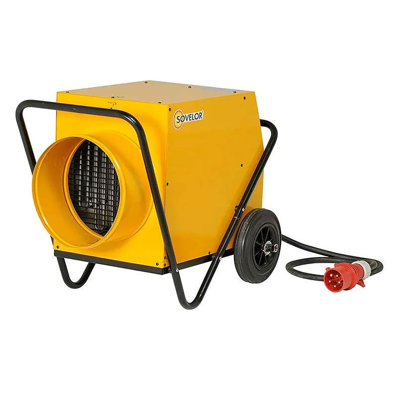 Chauffage mobile électrique triphasé 18 000W SOVELOR C18G avec grille de protection