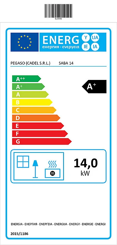 Détecteur de CO2 Poêle à pellet Pegaso Saba blanc 14 kW