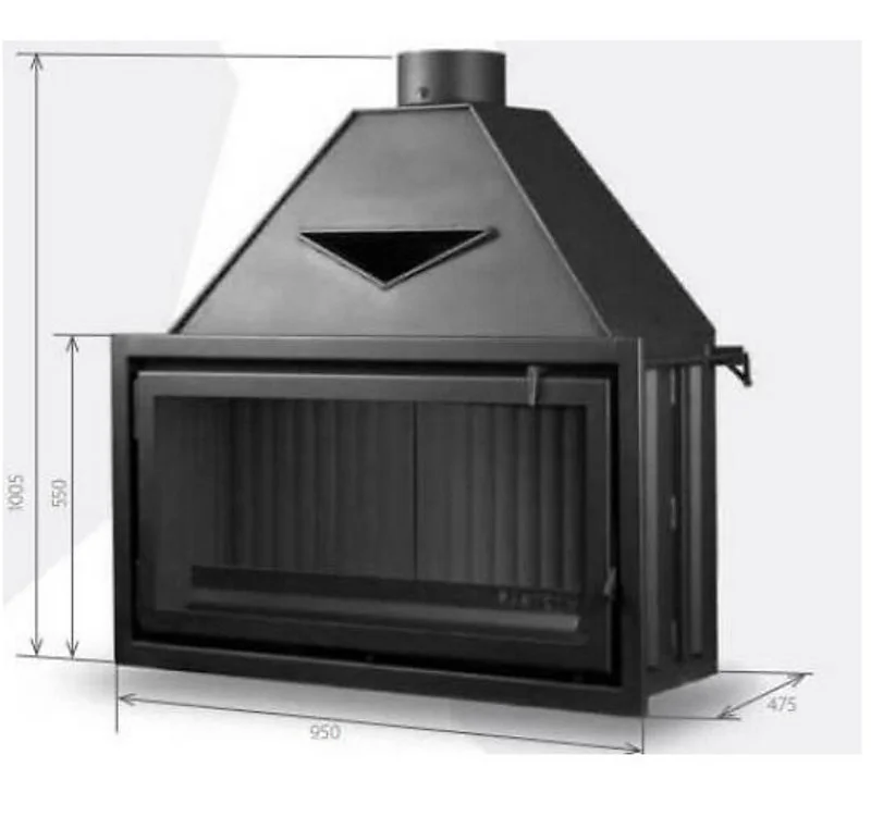 Insert de cheminée 95 CM Classique d200 9-15kW avec kit de fixation
