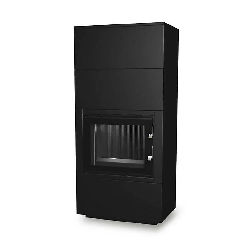 Insert de cheminée 60 B meuble noir 1+2 79x149 CM 4-6 kW compatible avec domotique