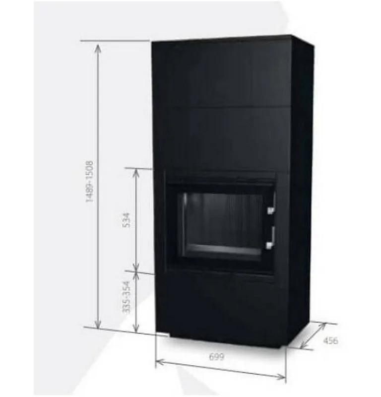 Insert de cheminée 60 B meuble noir 1+2 79x149 CM 4-6 kW compatible avec domotique