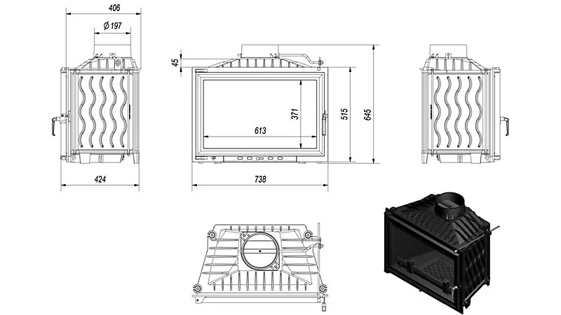 Thermostat programmable Insert cheminée WIKTOR 14 - acier