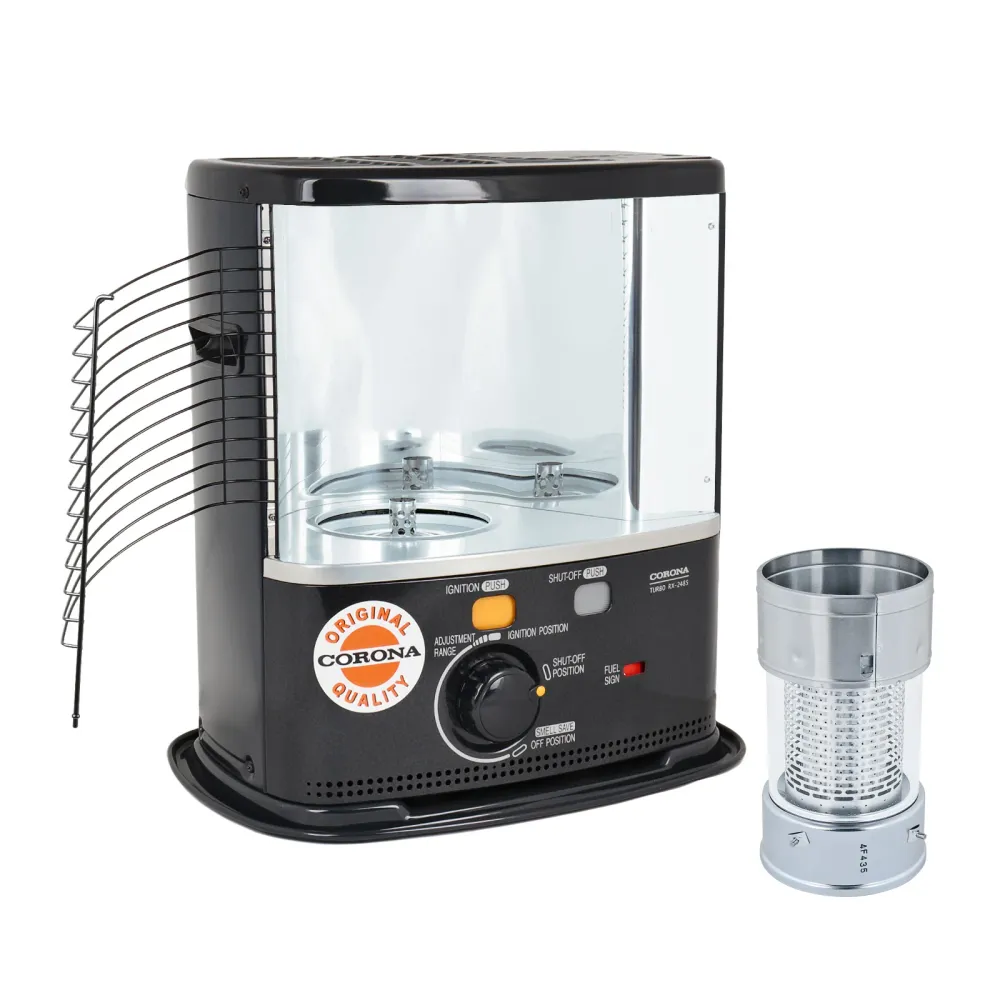 Not-Heizung Set | Petroleumofen RX2485 2,4Kw Docht-Ofen | Handpumpe u. Batterien en acier inoxydable