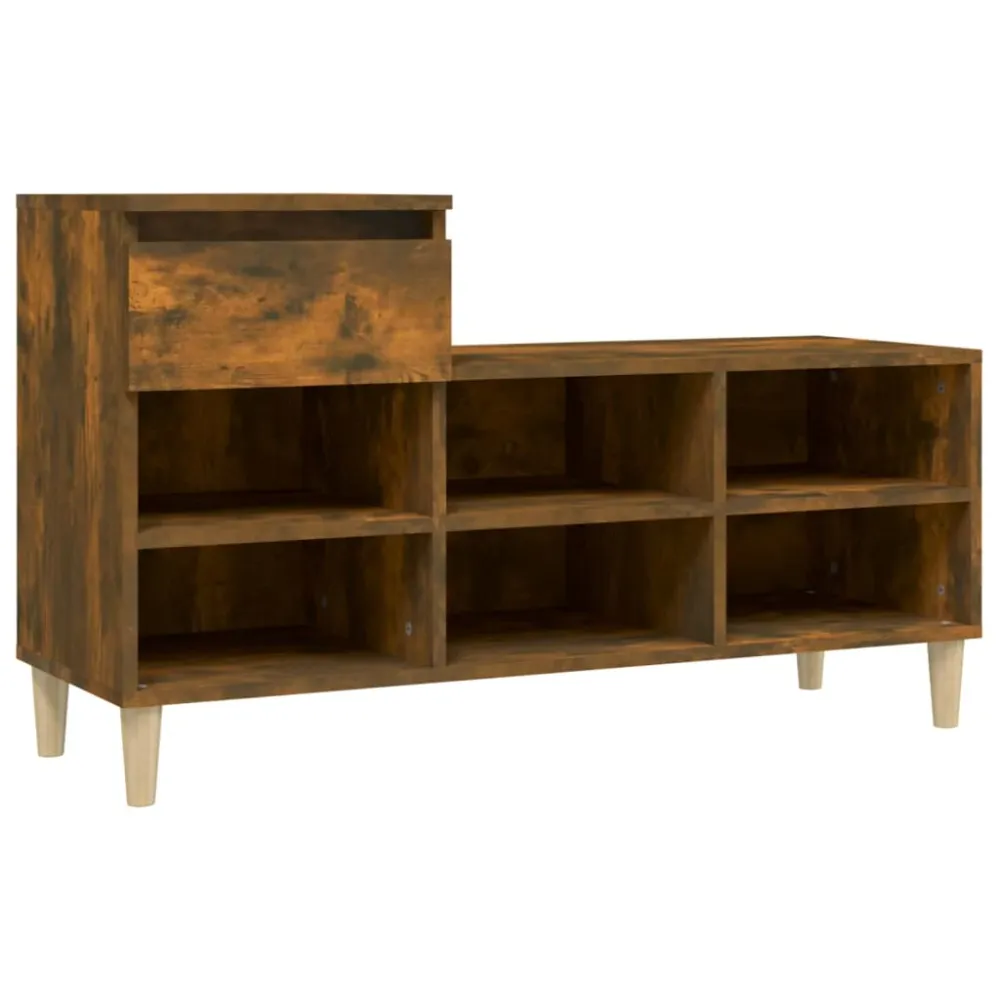 Armoire à chaussures range chaussures rangement meuble entrée couloir salon 102 x 36 x 60 cm bois d'ingénierie brun 02_002...