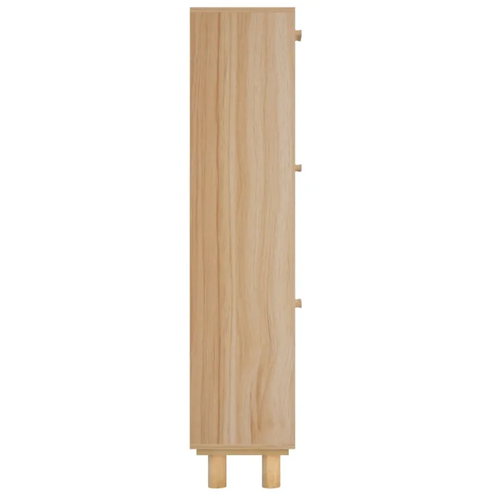 Armoire à chaussures range chaussures rangement meuble entrée couloir salon 52 x 25 x 115 cm bois d'ingénierie/rotin brun...