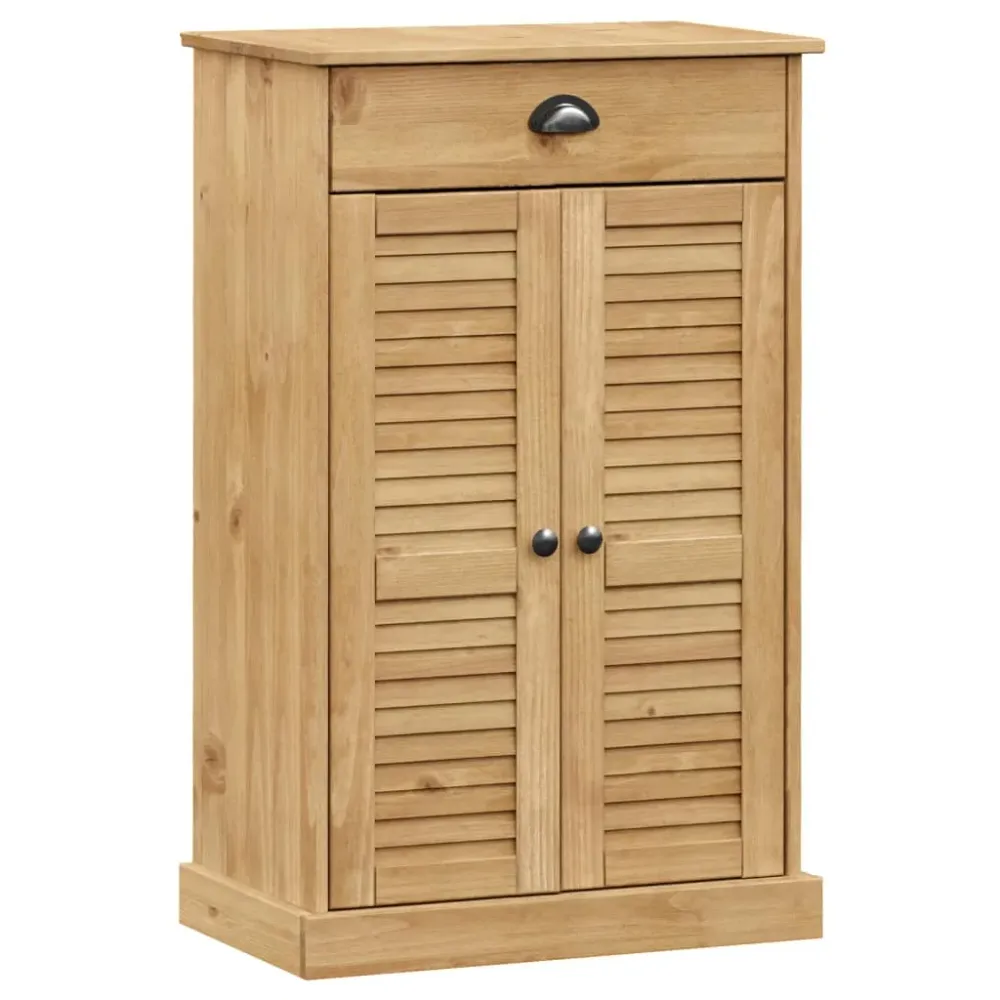 Armoire à chaussures range chaussures rangement meuble entrée couloir salon 60 x 35 x 96 cm bois massif de pin brun 02_002...