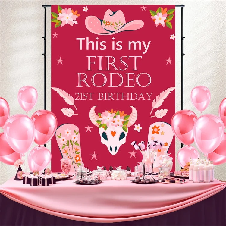 Toile de fond Anniversaire Conçu spécialement Bottes Cowgirl Fête 21ème BRP3-38