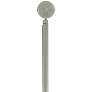 Tringle Extensible Rond Strie 80x110 Cm - Argent avec système de verrouillage
