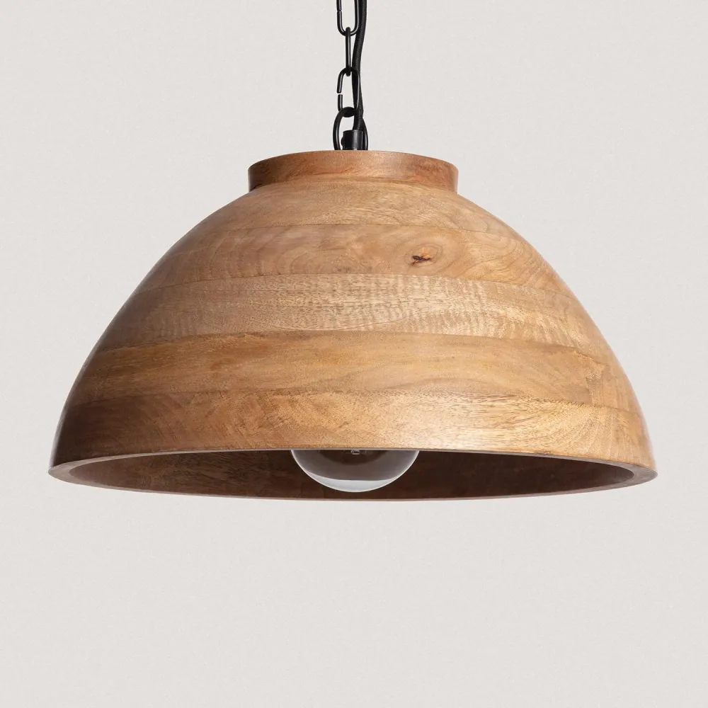 Éclairage à LED ILUZZIA Naisha M avec structure en bois. | Antichoc | Résistant