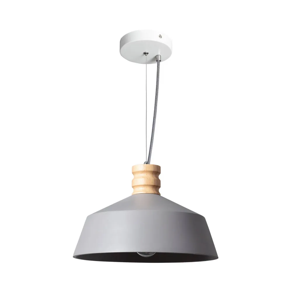 Lustre en béton et bois avec éclairage LED Kukojoa avec Détecteur de Mouvement
