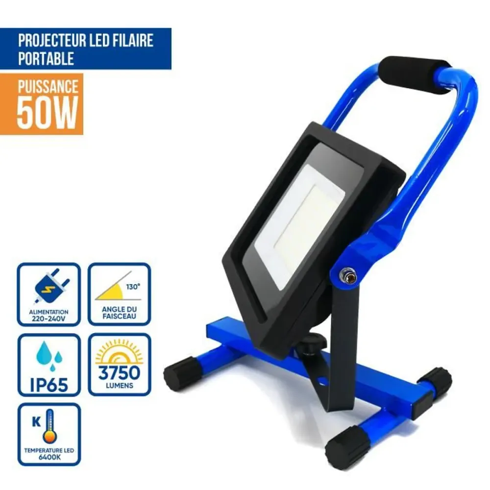 Projecteur De Chantier Led Professionnel 50w IP65 avec Détecteur de Mouvement