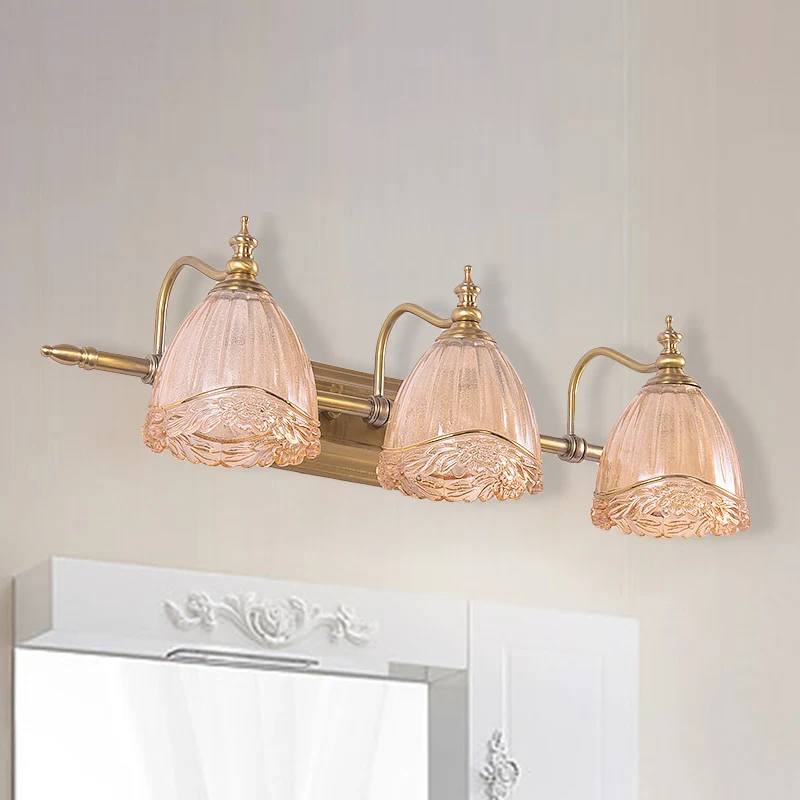 Applique encastrable Applique murale à abat-jour floral, style tendance, verre ambré, 2/3 ampoules, lampe de salle de bain...
