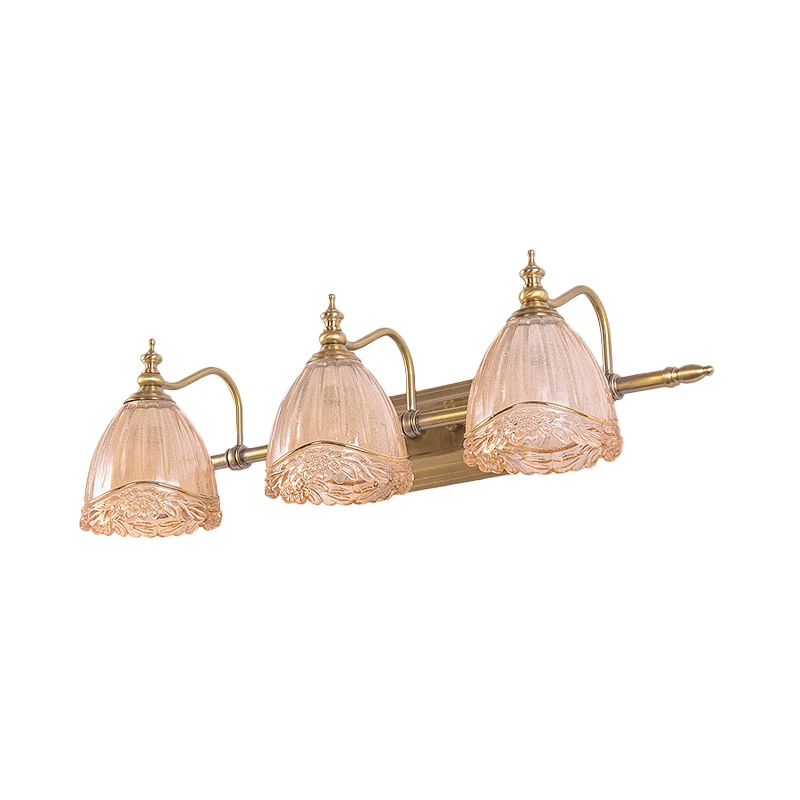 Applique encastrable Applique murale à abat-jour floral, style tendance, verre ambré, 2/3 ampoules, lampe de salle de bain...