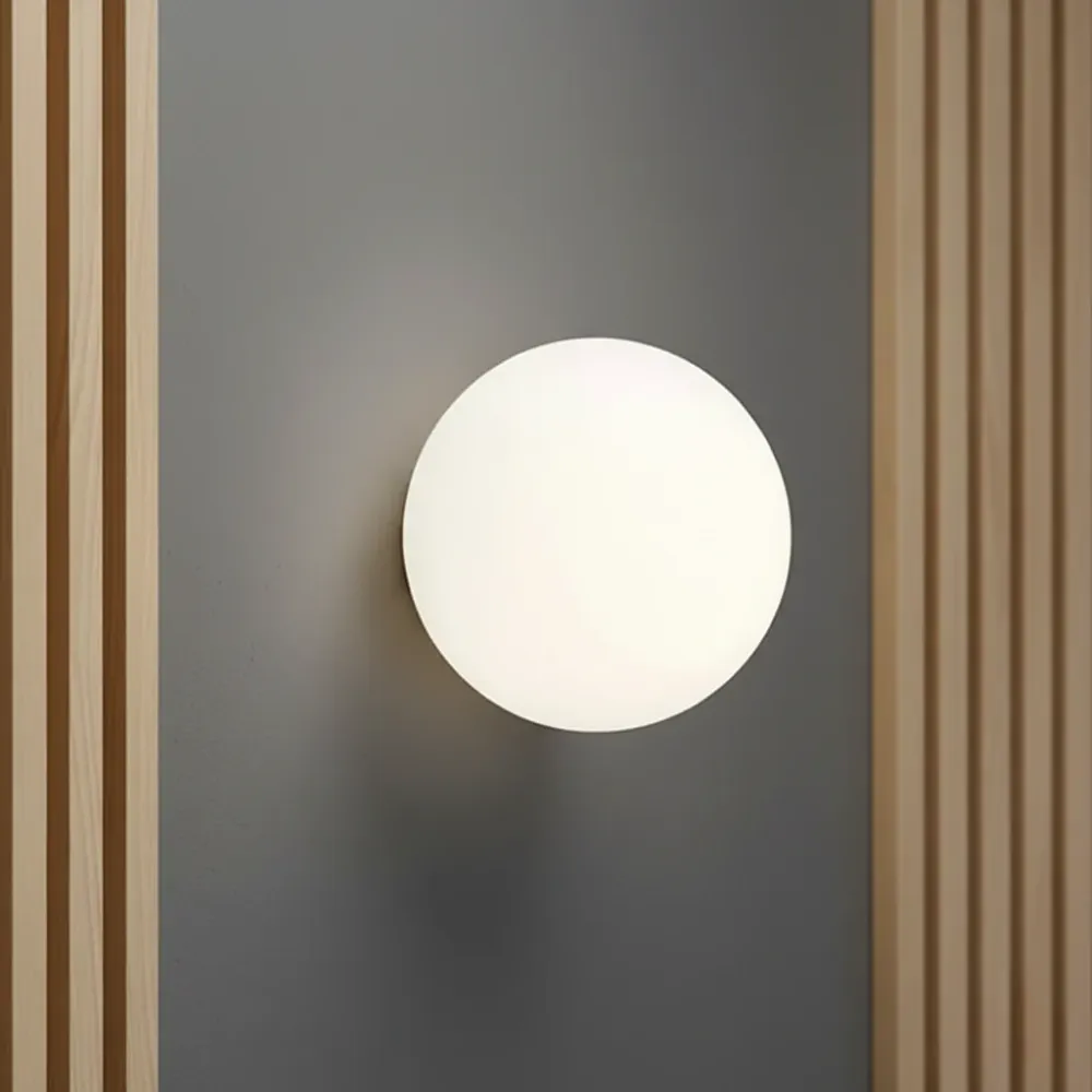 Applique Murale LED – Verre Mat Rond, Éclairage Moelleux pour Chambre et Salle de Bain