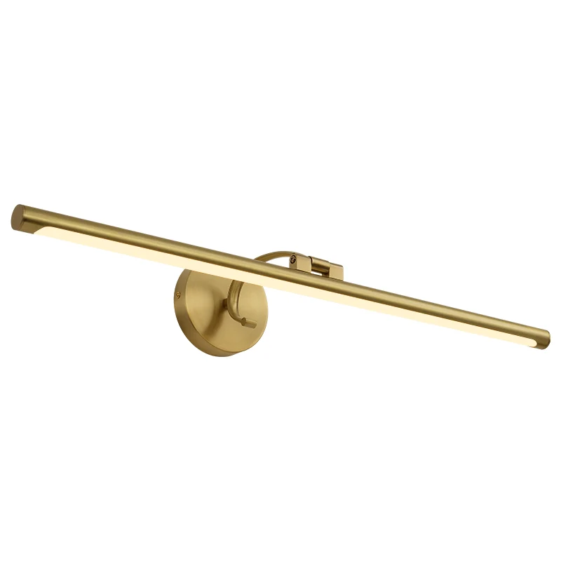Applique murale en métal en forme de poteau, lampe de vanité murale à LED pour salle de bains de campagne en laiton avec b...