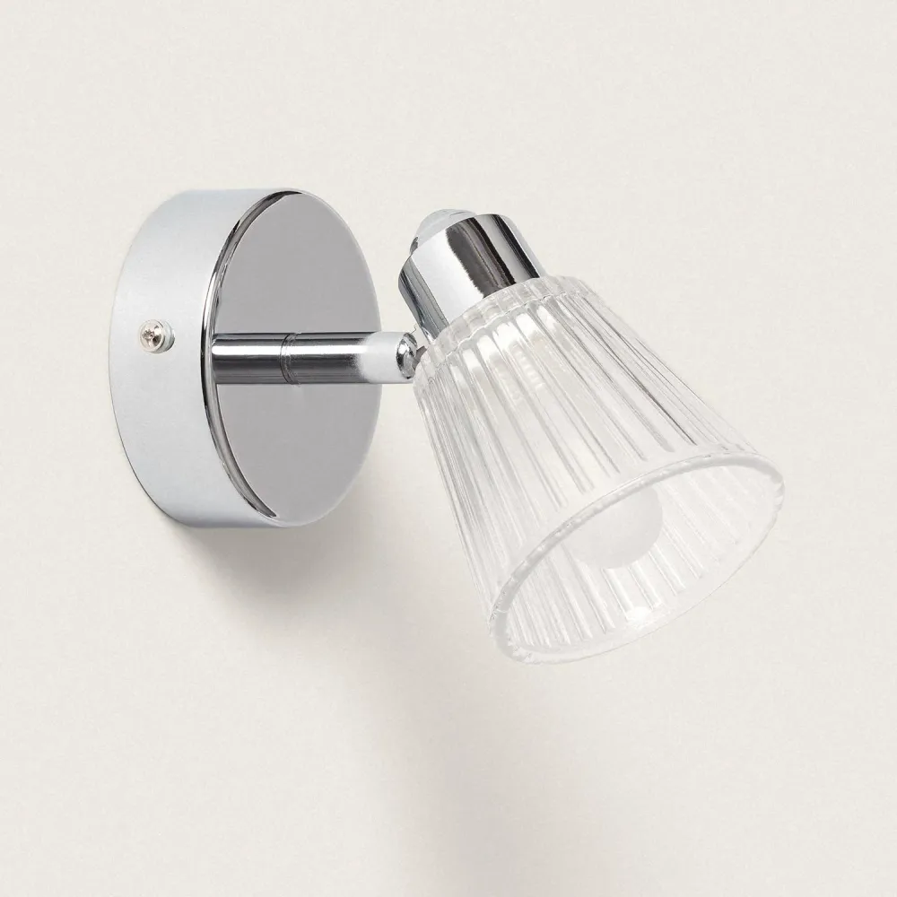 Applique pour couloir Applique murale chromée avec un spot LED pour salle de bain
