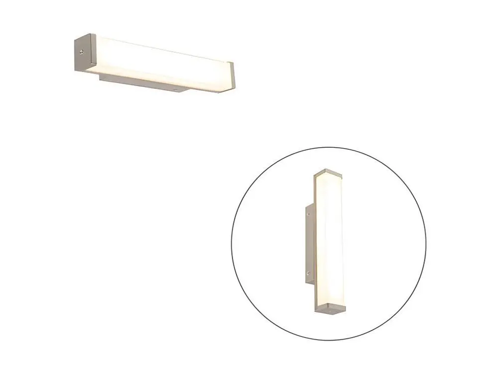 Applique pour couloir Applique de salle de bain en acier 32 cm avec LED IP44 - Cascada