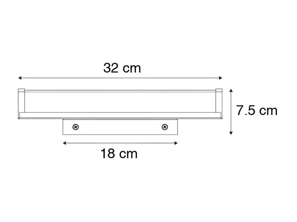 Applique pour couloir Applique de salle de bain en acier 32 cm avec LED IP44 - Cascada