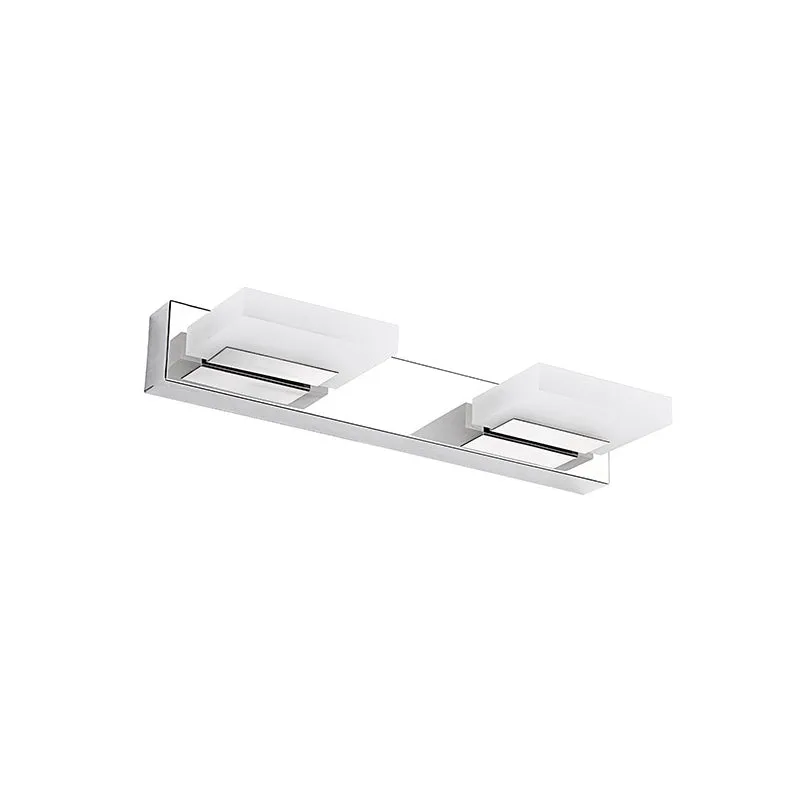 Design Contemporain Applique murale chromée pour salle de bain, 2/3/5 lumières, avec abat-jour en brique acrylique, lumièr...