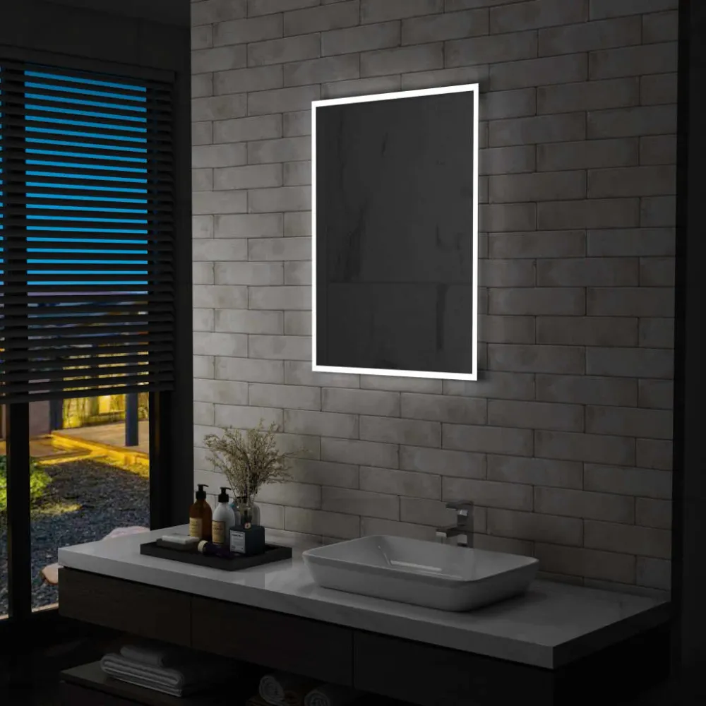 Design Contemporain Miroir mural à LED pour salle de bains 60 x 80 cm DEC022599