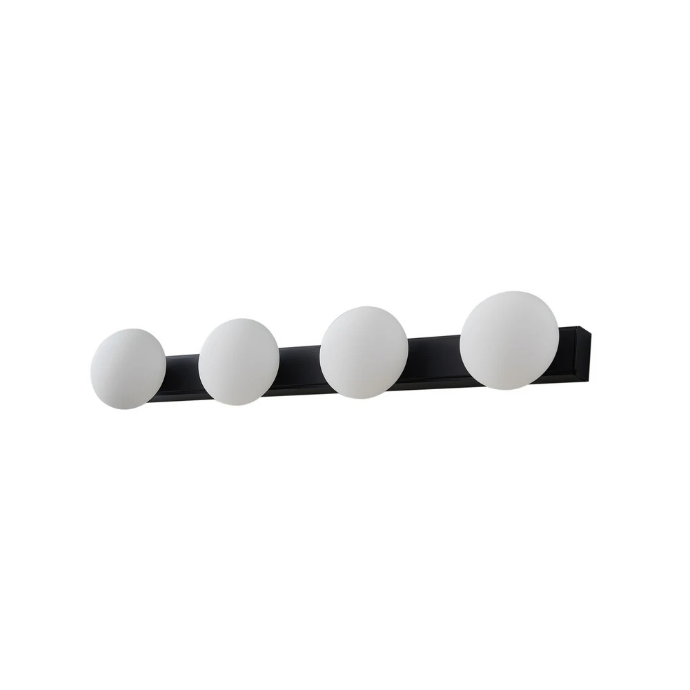 Lucande Applique murale LED pour salle de bain Myrra, noir/blanc, verre, pour couloir et escalier