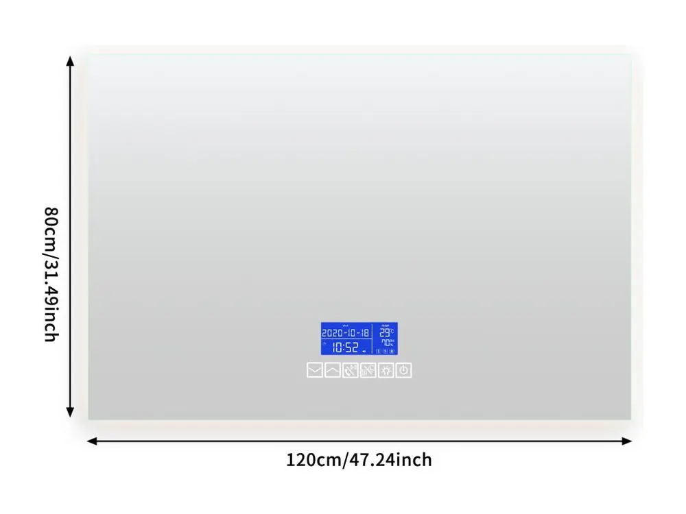 Miroir Salle de Bain avec Éclairage - 120 x 80 cm - Miroir LED Salle de Bain - avec Tactile, Anti-buée, Bluetooth, Horloge...