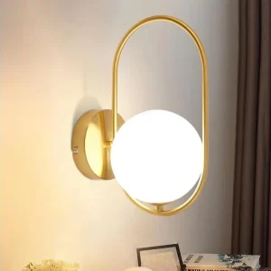 NETTLIFE Applique Intérieure Moderne - Or en verre G9 Métal Design Applique Salle de Bains Rétro Créative Lampe de Lit