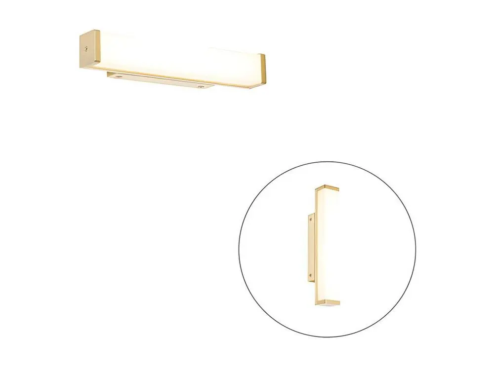 Étanche IP44 Applique de salle de bain en laiton 32 cm avec LED IP44 - Cascada