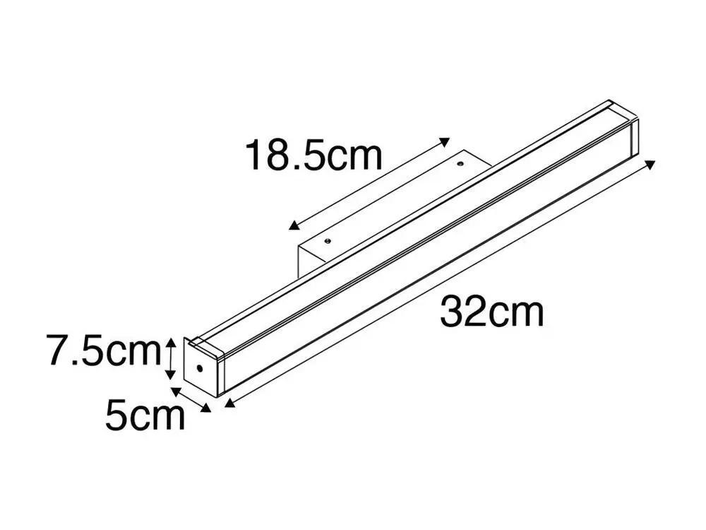 Étanche IP44 Applique de salle de bain en laiton 32 cm avec LED IP44 - Cascada