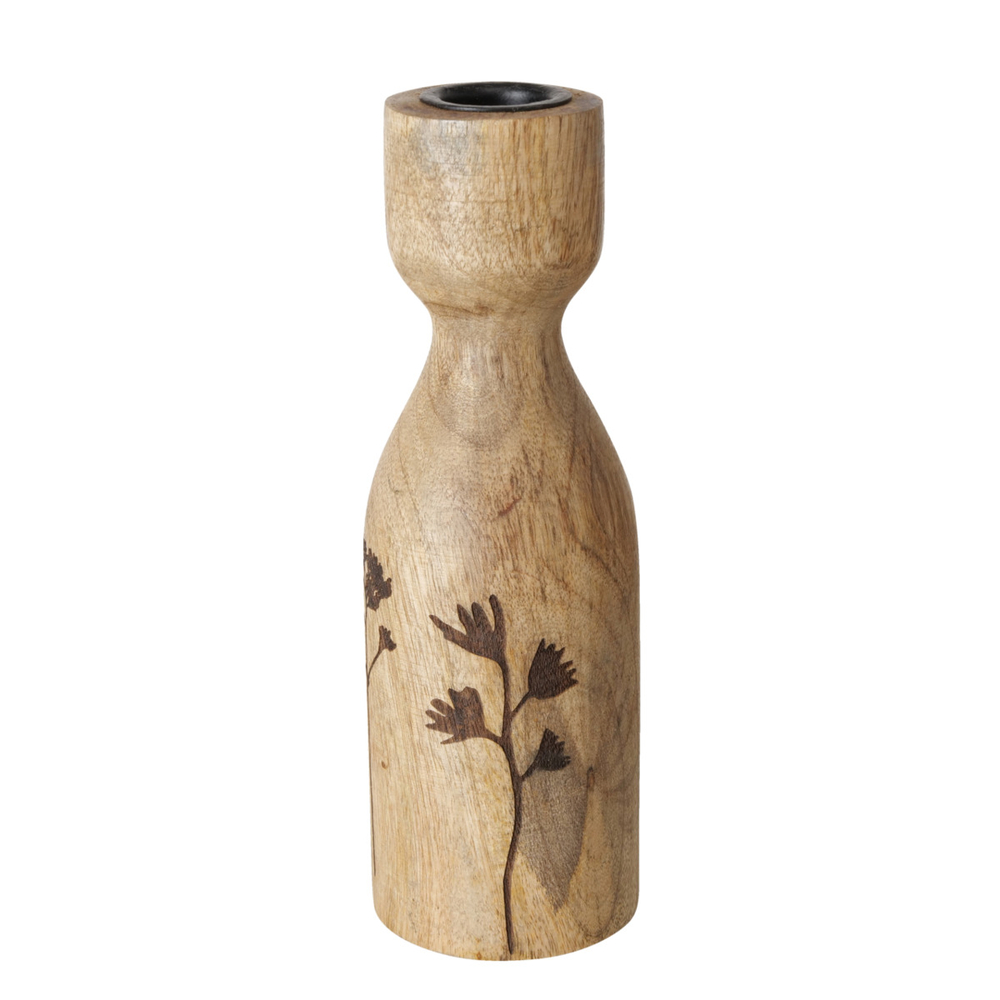 Chandelier Kamina en bois naturel de manguier H.26 x D.6 cm pour chambre d'enfant
