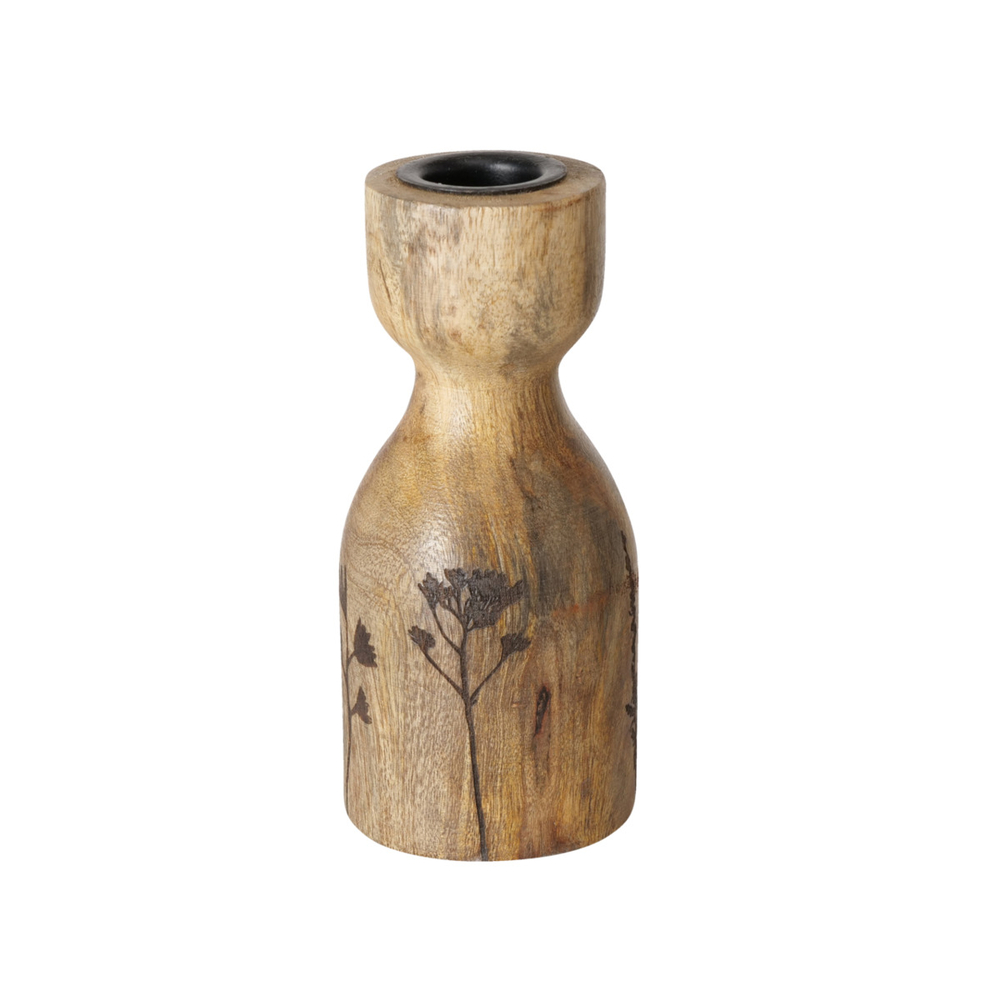 Chandelier Kamina en bois naturel de manguier H.26 x D.6 cm pour chambre d'enfant