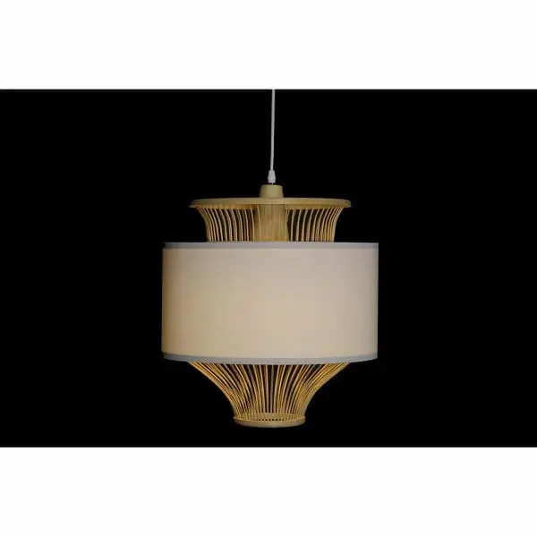 Exotic Bambou and White Fabric Ceiling Light