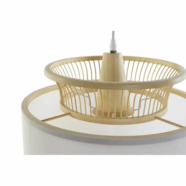 Exotic Bambou and White Fabric Ceiling Light