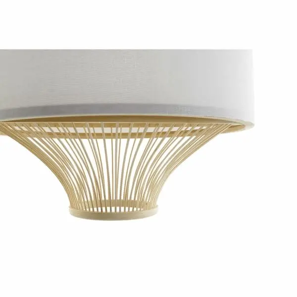 Exotic Bambou and White Fabric Ceiling Light