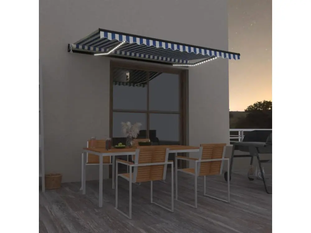 Lampe à lave Auvent automatique capteur de vent/LED 450x300 Bleu et blanc