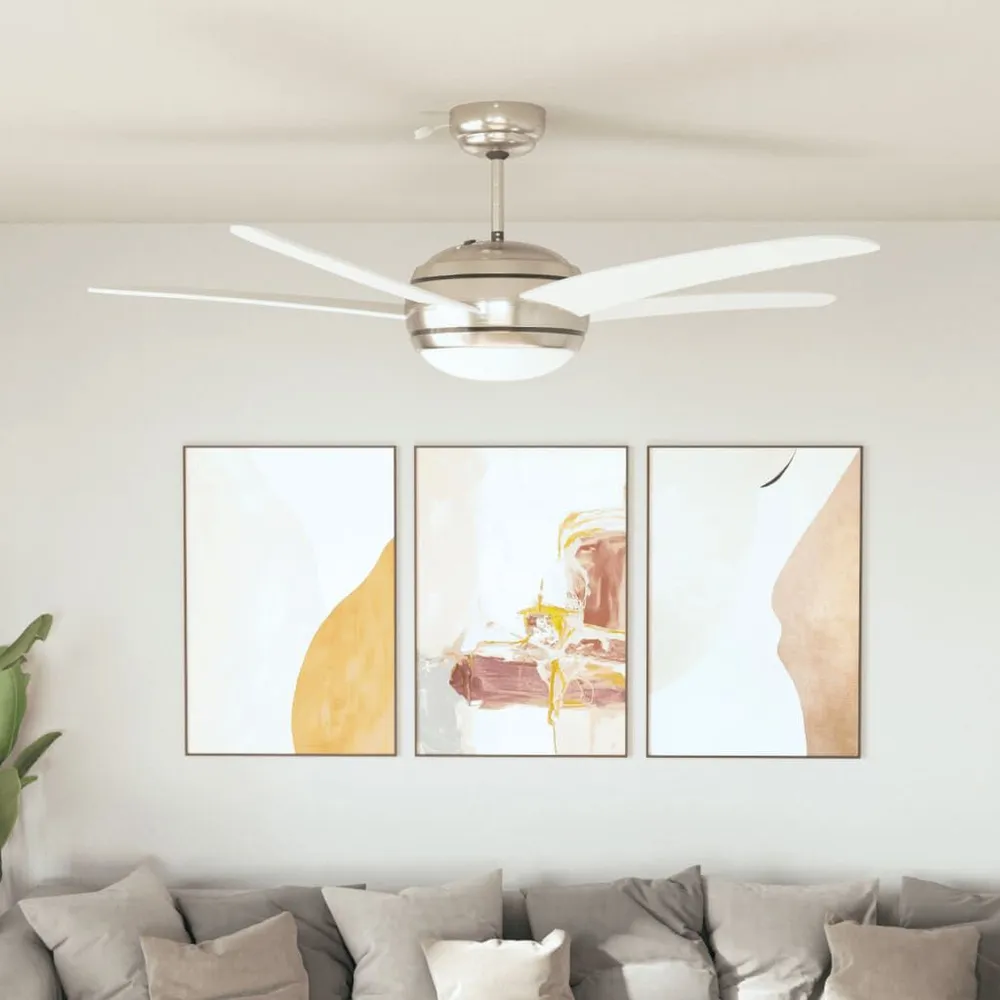 Ventilateur de plafond orné avec lampe 128 cm Blanc pour fêtes et événements