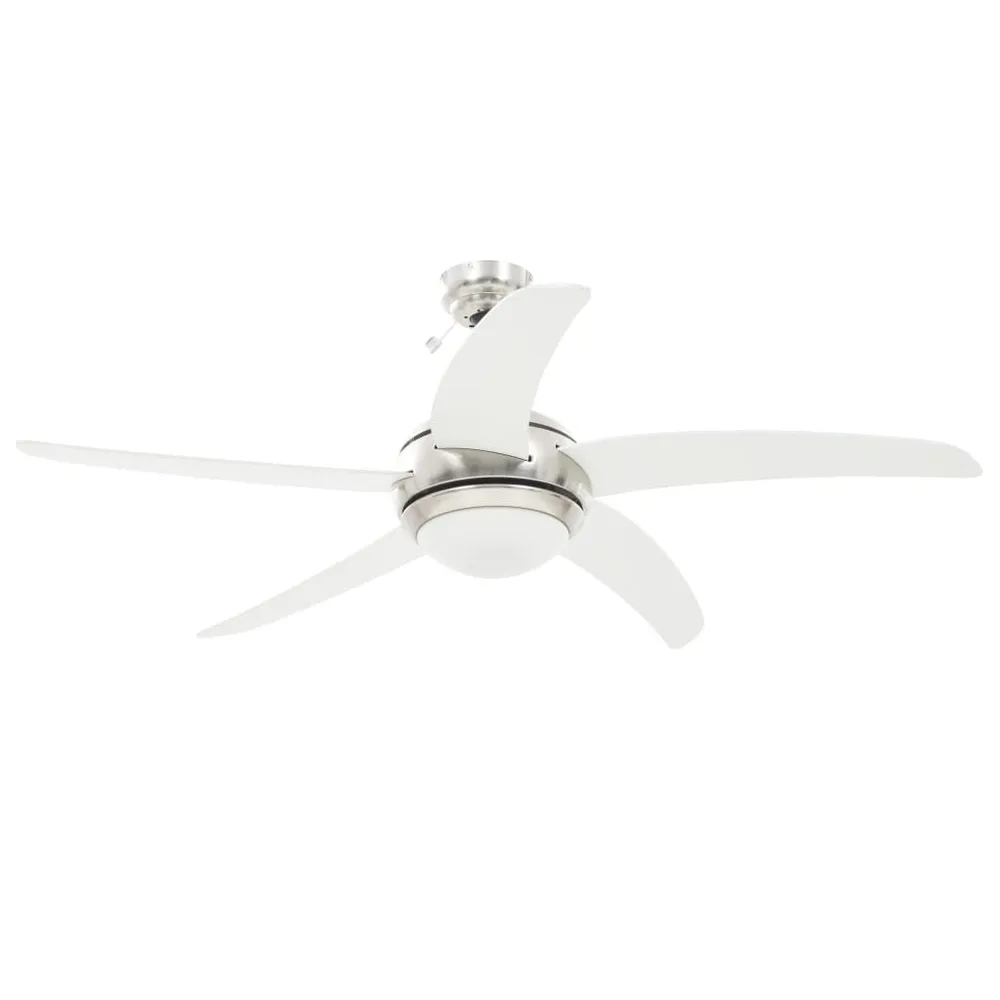Ventilateur de plafond orné avec lampe 128 cm Blanc pour fêtes et événements